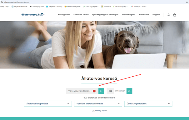 Állatorvos kereső