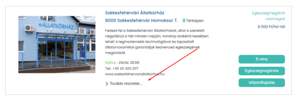 Állatorvosi rendelő részletek